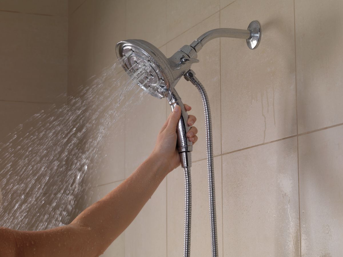 DELTA Universal Showering Components H2OKINETIC In2ition 4-Setting Two-in-One Shower — Chrome