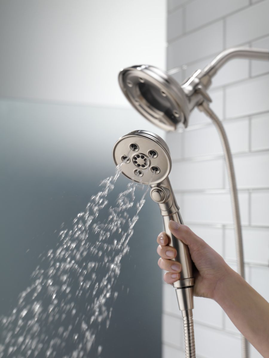 DELTA Universal Showering Components H2OKINETIC In2ition 4-Setting Two-in-One Shower — Stainless