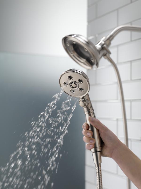 DELTA Universal Showering Components H2OKINETIC In2ition 4-Setting Two-in-One Shower — Stainless