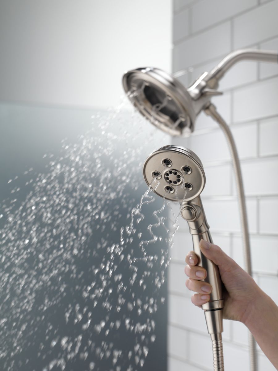 DELTA Universal Showering Components H2OKINETIC In2ition 4-Setting Two-in-One Shower — Stainless