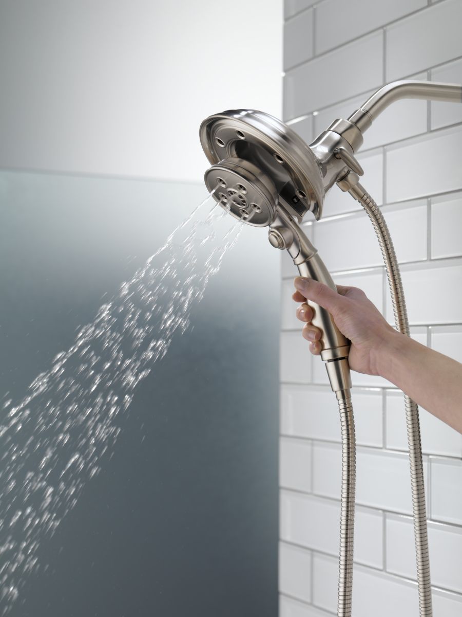 DELTA Universal Showering Components H2OKINETIC In2ition 4-Setting Two-in-One Shower — Stainless