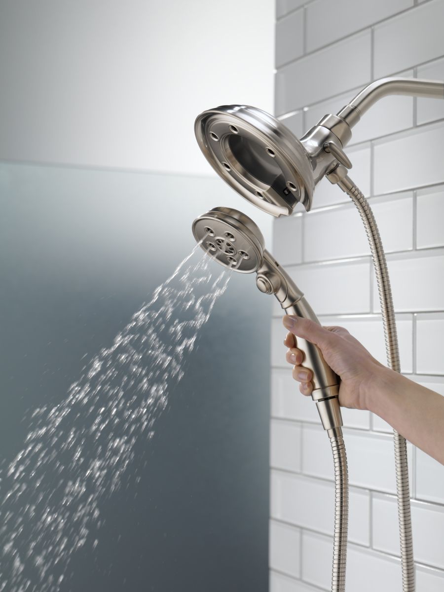 DELTA Universal Showering Components H2OKINETIC In2ition 4-Setting Two-in-One Shower — Stainless