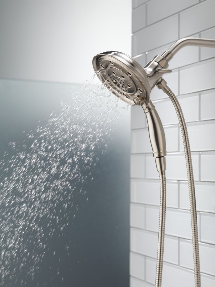 DELTA Universal Showering Components H2OKINETIC In2ition 4-Setting Two-in-One Shower — Stainless