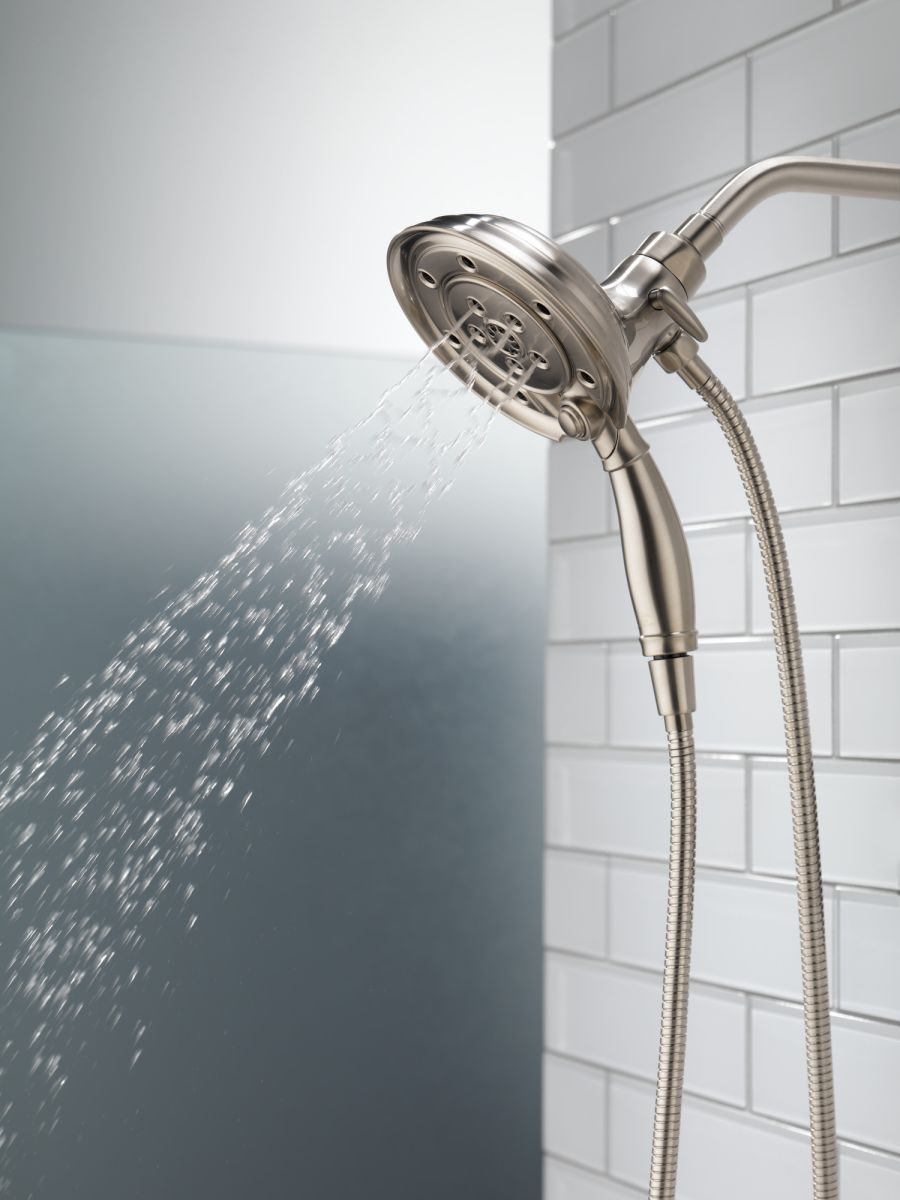 DELTA Universal Showering Components H2OKINETIC In2ition 4-Setting Two-in-One Shower — Stainless