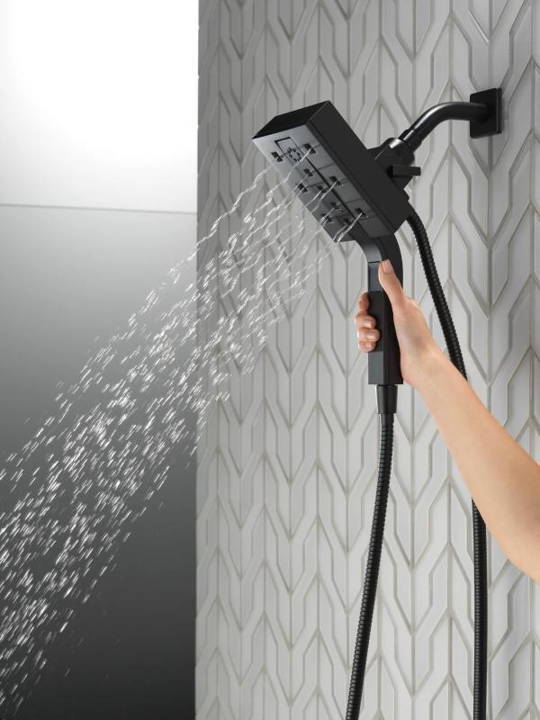 DELTA Universal Showering Components H2OKINETIC In2ition 4-Setting Two-in-One Shower — Matte Black