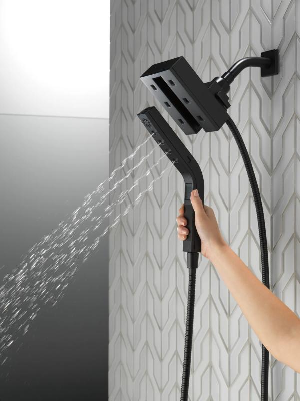 DELTA Universal Showering Components H2OKINETIC In2ition 4-Setting Two-in-One Shower — Matte Black