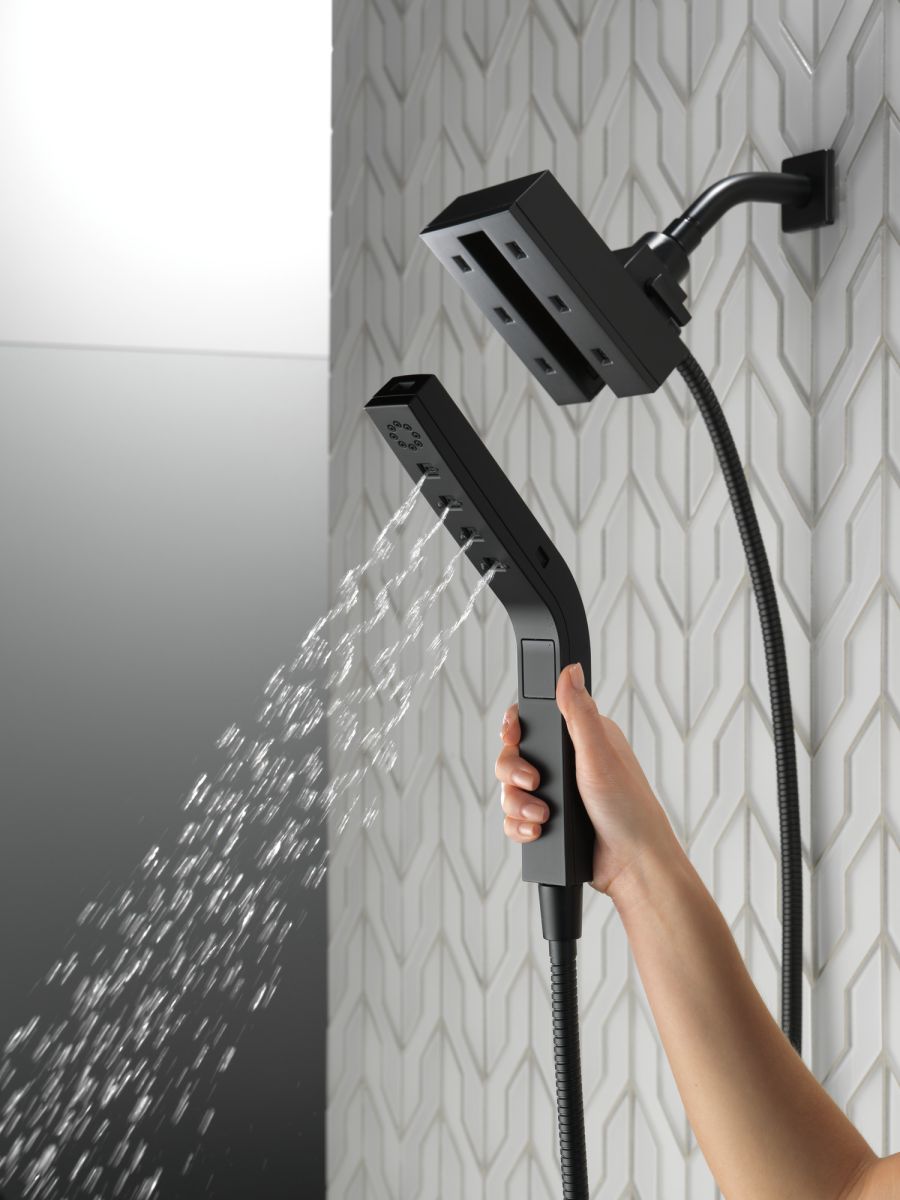 DELTA Universal Showering Components H2OKINETIC In2ition 4-Setting Two-in-One Shower — Matte Black