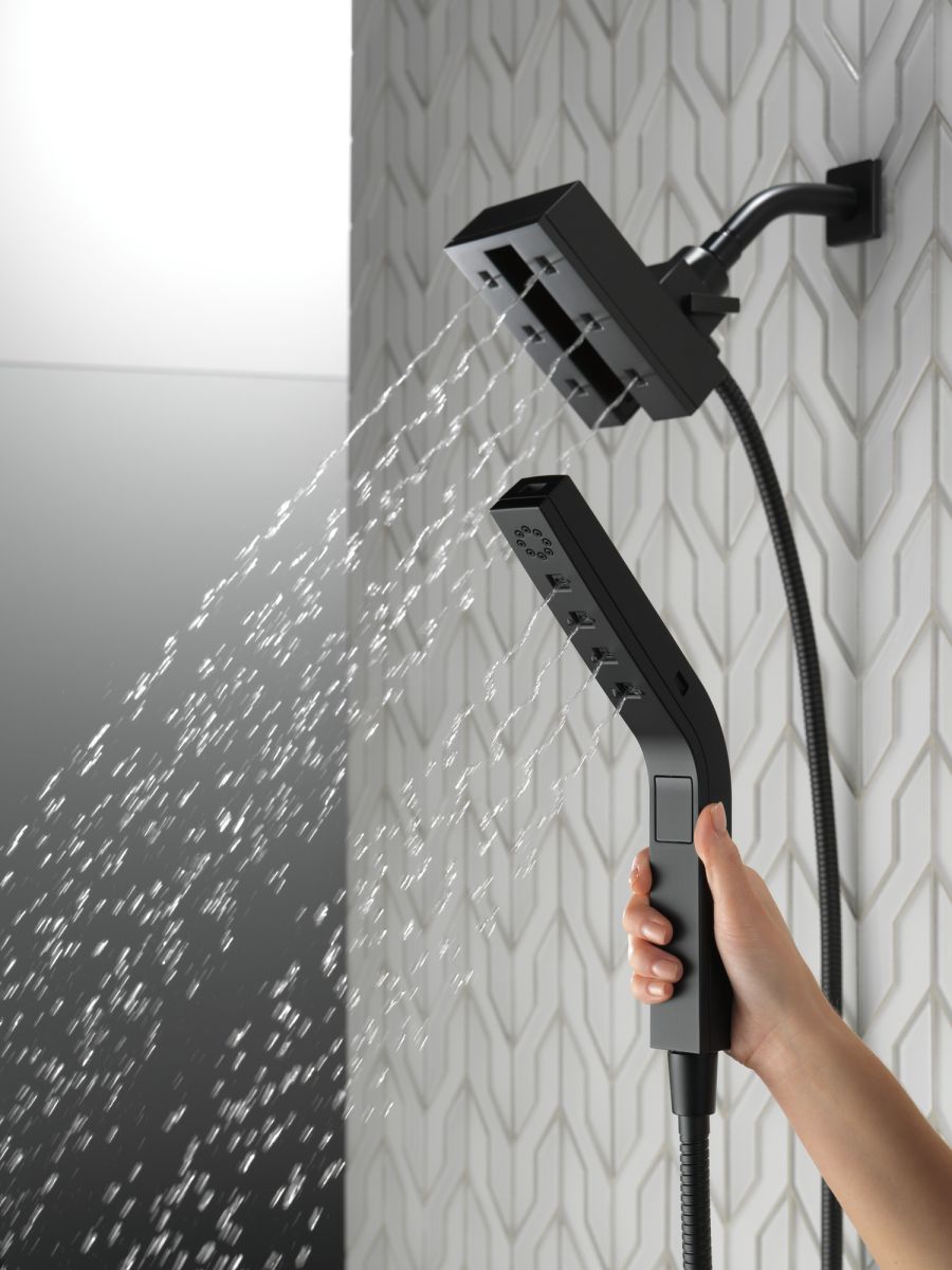 DELTA Universal Showering Components H2OKINETIC In2ition 4-Setting Two-in-One Shower — Matte Black