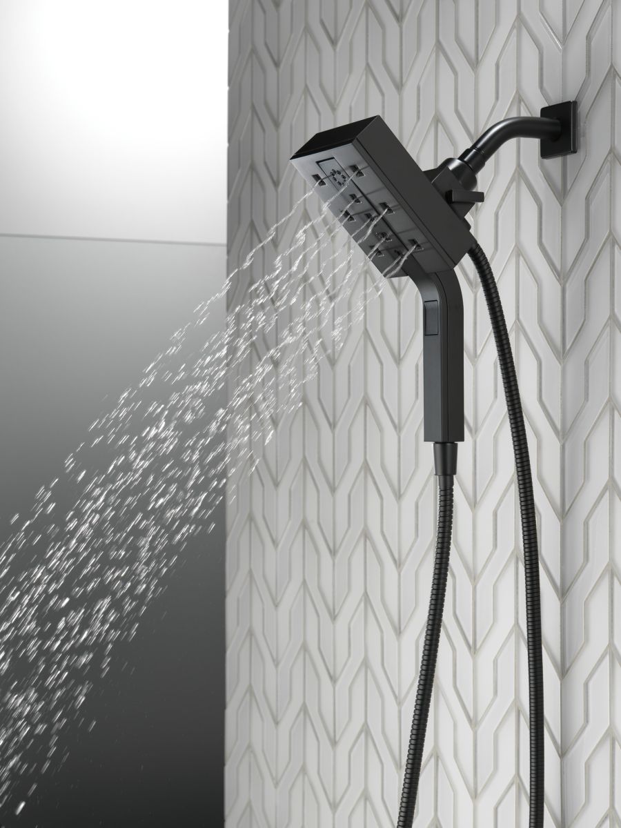 DELTA Universal Showering Components H2OKINETIC In2ition 4-Setting Two-in-One Shower — Matte Black