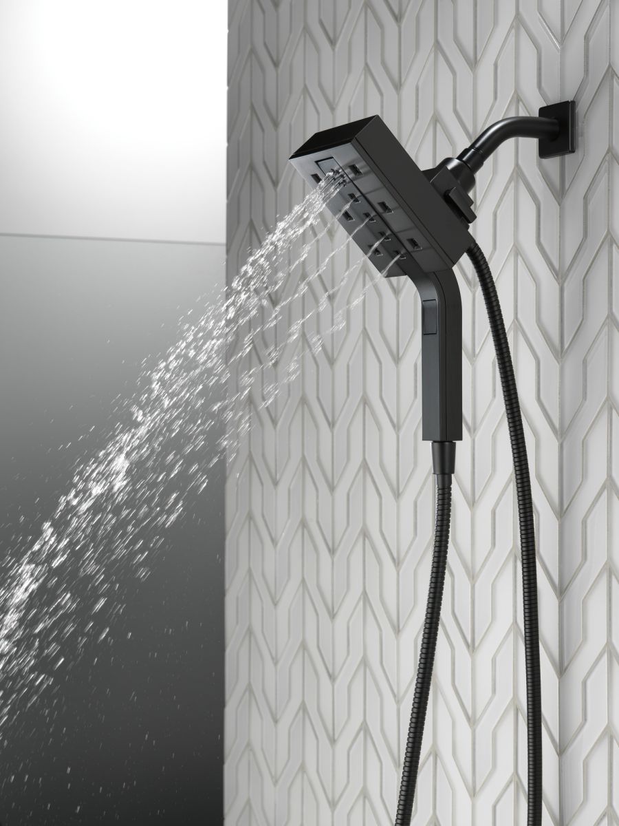 DELTA Universal Showering Components H2OKINETIC In2ition 4-Setting Two-in-One Shower — Matte Black