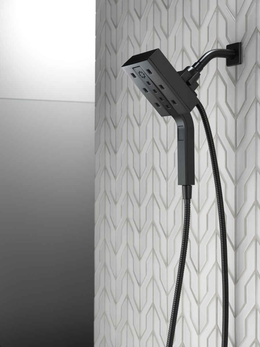 DELTA Universal Showering Components H2OKINETIC In2ition 4-Setting Two-in-One Shower — Matte Black