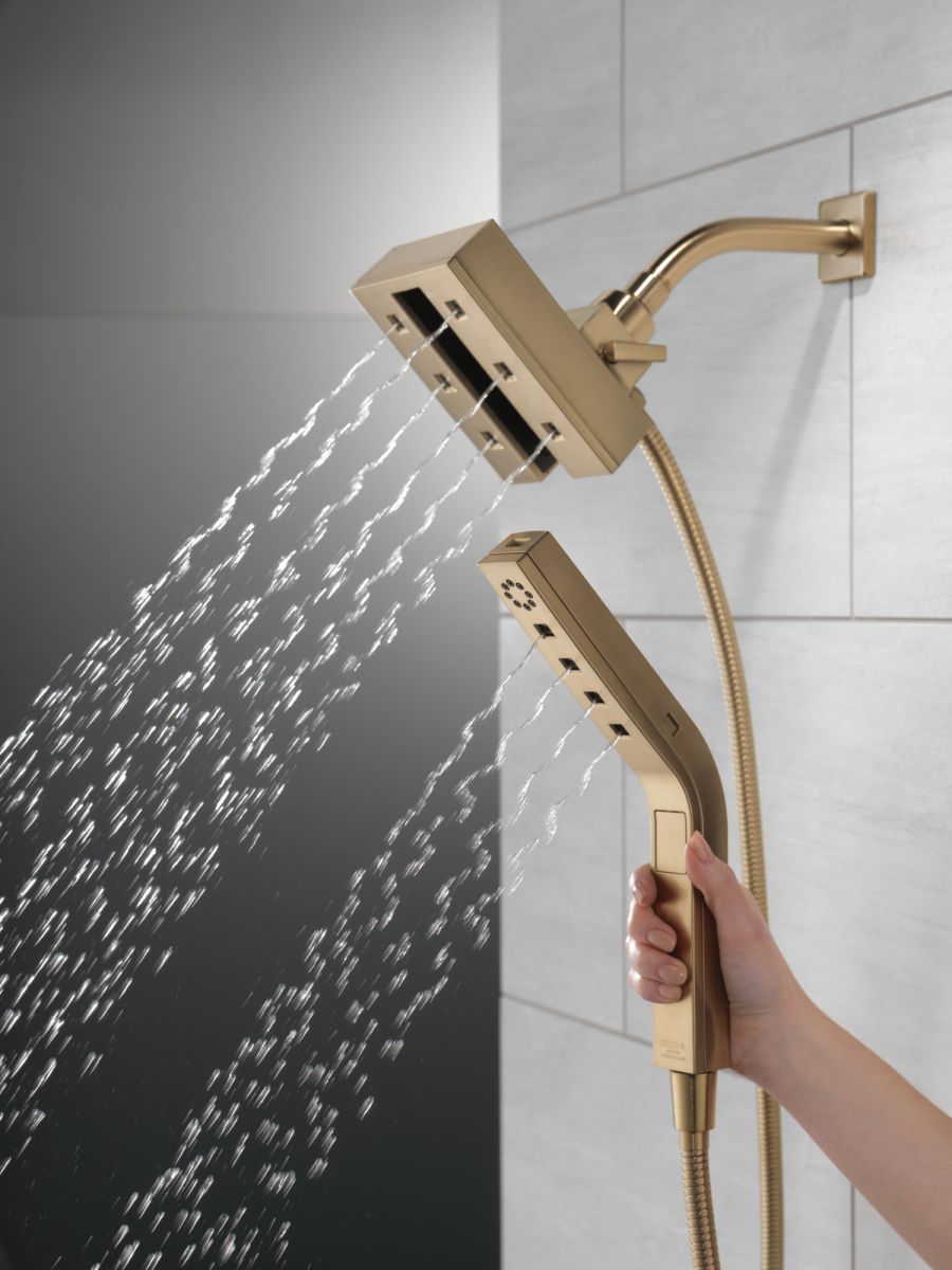 DELTA Universal Showering Components H2OKINETIC In2ition 4-Setting Two-in-One Shower (Recertified) — Lumicoat® Champagne Bronze