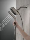 DELTA Universal Showering Components H2Okinetic In2ition 4-Setting Two-in-One Shower — Lumicoat® Black Stainless