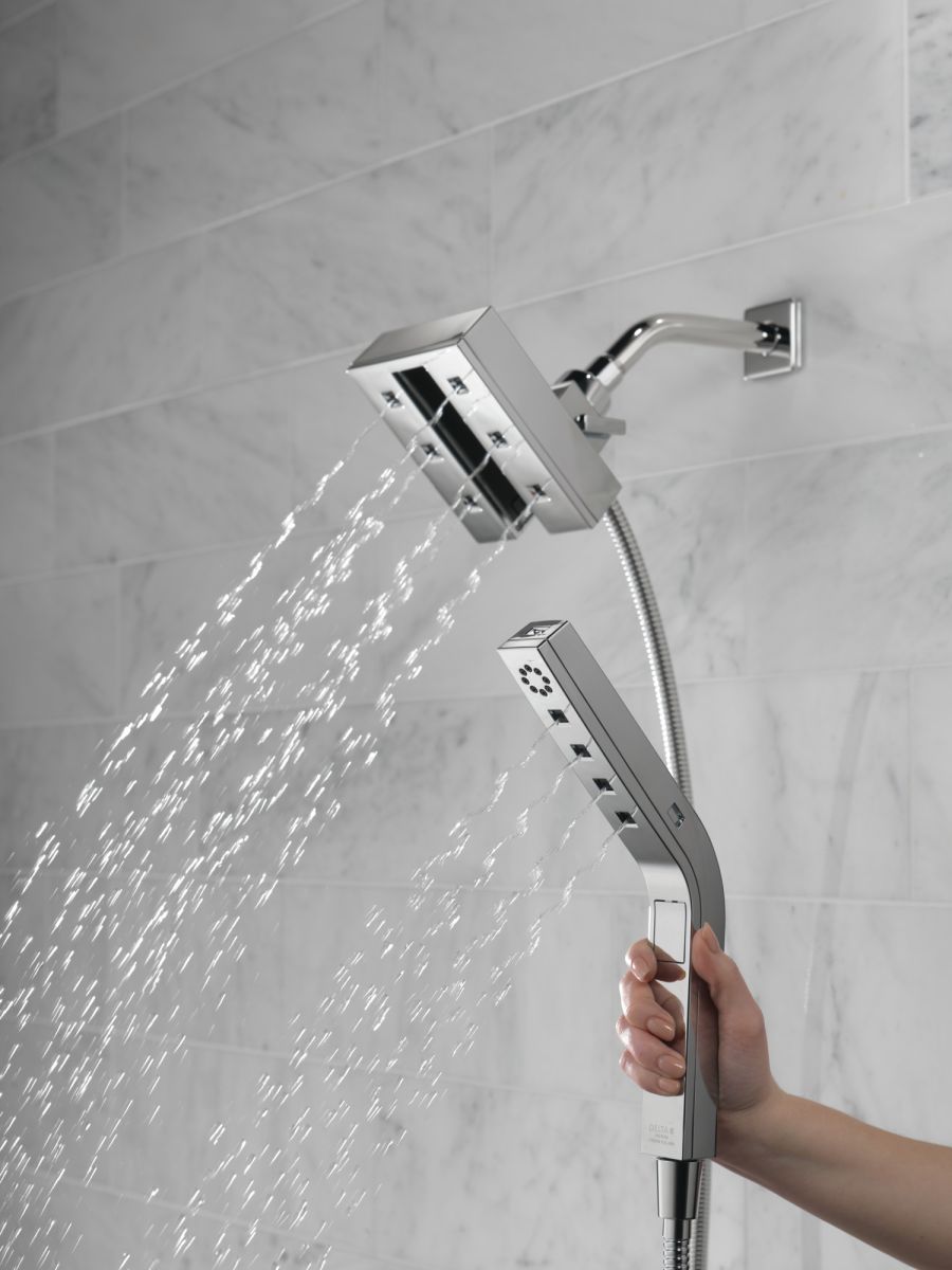 DELTA Universal Showering Components H2OKINETIC In2ition 4-Setting Two-in-One Shower — Lumicoat® Chrome