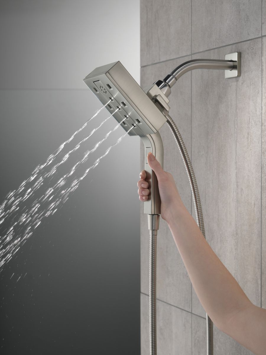 DELTA Universal Showering Components H2OKINETIC In2ition 4-Setting Two-in-One Shower — Lumicoat® Stainless