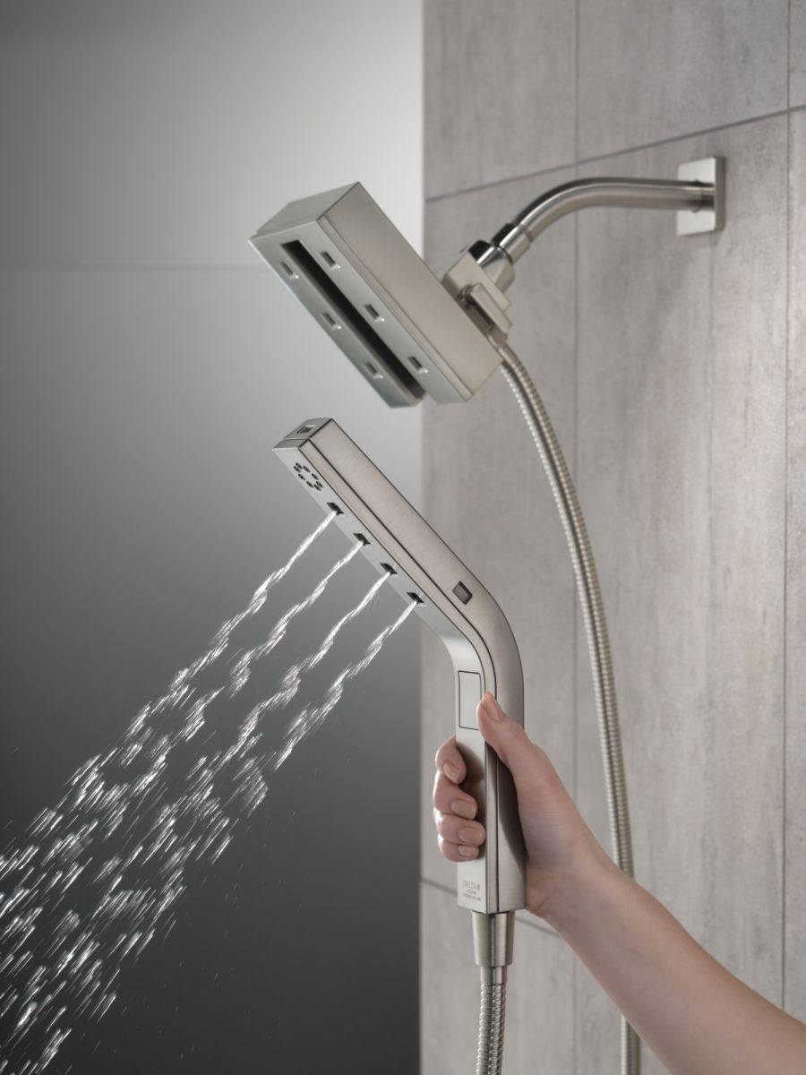 DELTA Universal Showering Components H2OKINETIC In2ition 4-Setting Two-in-One Shower — Lumicoat® Stainless