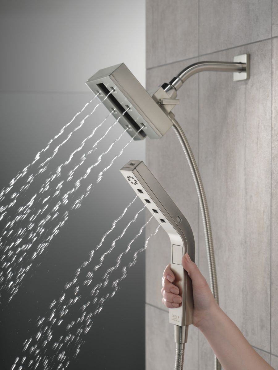 DELTA Universal Showering Components H2OKINETIC In2ition 4-Setting Two-in-One Shower — Lumicoat® Stainless