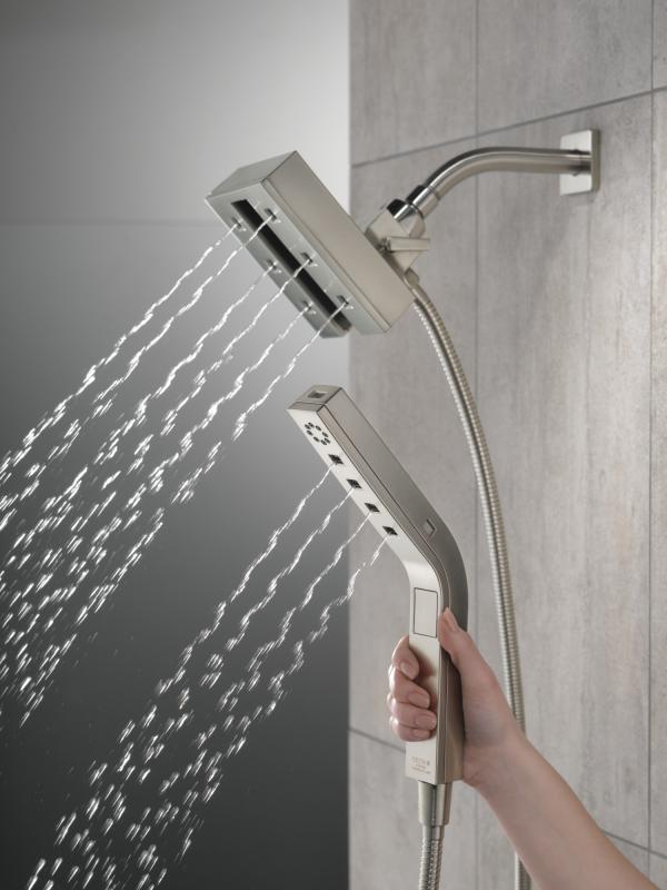 DELTA Universal Showering Components H2OKINETIC In2ition 4-Setting Two-in-One Shower — Lumicoat® Stainless