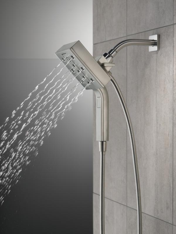 DELTA Universal Showering Components H2OKINETIC In2ition 4-Setting Two-in-One Shower — Lumicoat® Stainless