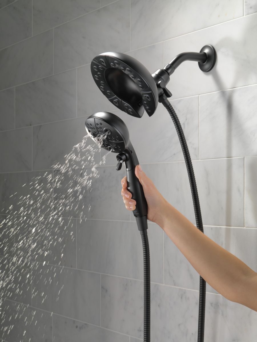 DELTA Universal Showering Components H2OKINETIC In2ition 5-Setting Two-in-One Shower — Matte Black