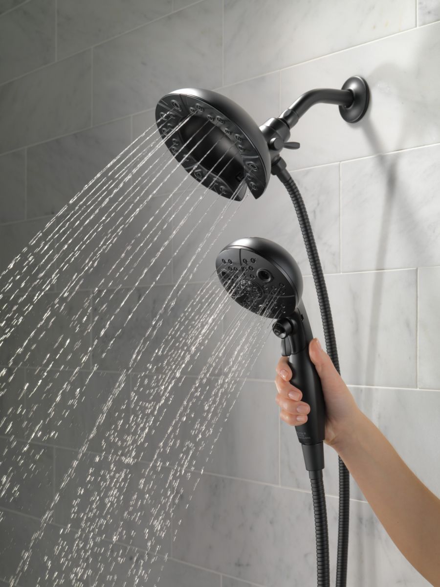 DELTA Universal Showering Components H2OKINETIC In2ition 5-Setting Two-in-One Shower — Matte Black