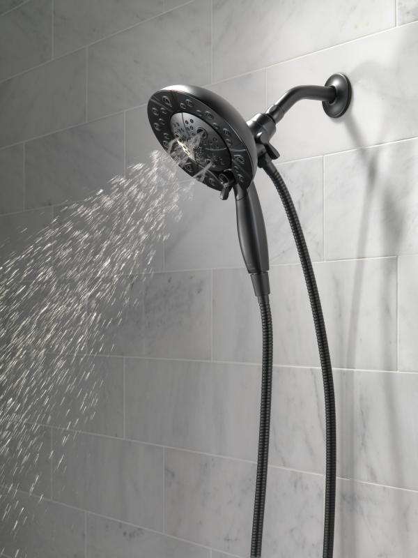 DELTA Universal Showering Components H2OKINETIC In2ition 5-Setting Two-in-One Shower — Matte Black