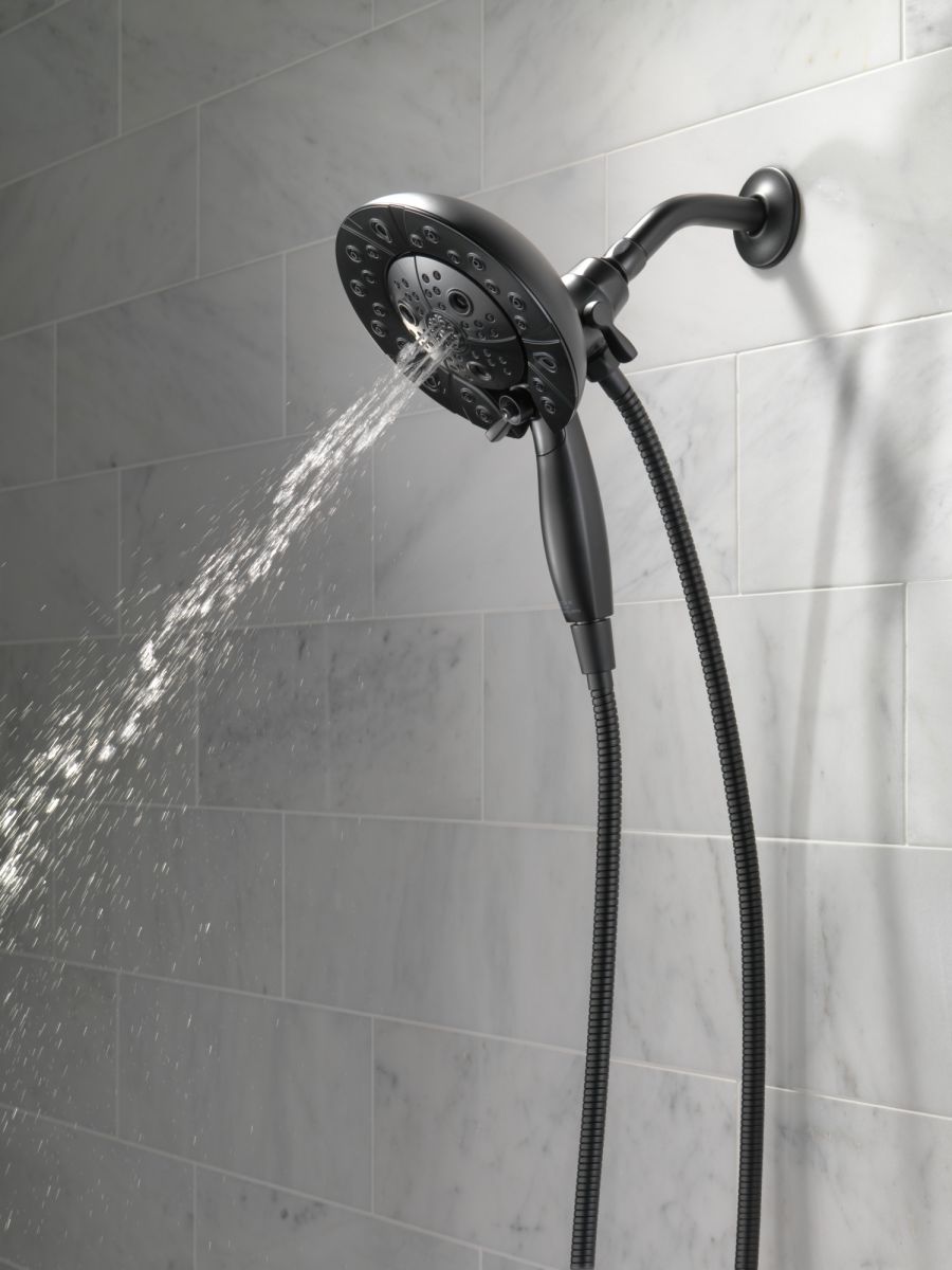 DELTA Universal Showering Components H2OKINETIC In2ition 5-Setting Two-in-One Shower — Matte Black