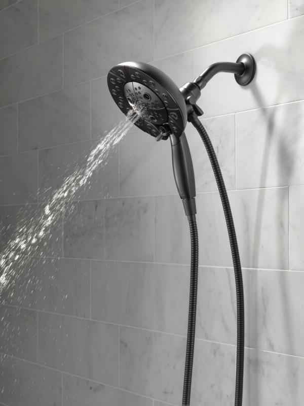 DELTA Universal Showering Components H2OKINETIC In2ition 5-Setting Two-in-One Shower — Matte Black