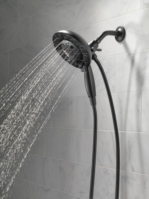 DELTA Universal Showering Components H2OKINETIC In2ition 5-Setting Two-in-One Shower — Matte Black