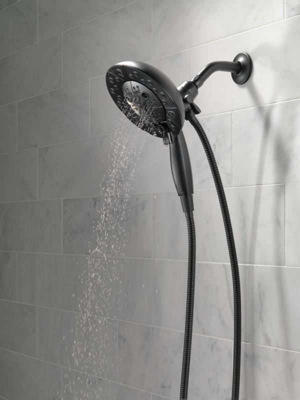 DELTA Universal Showering Components H2OKINETIC In2ition 5-Setting Two-in-One Shower — Matte Black