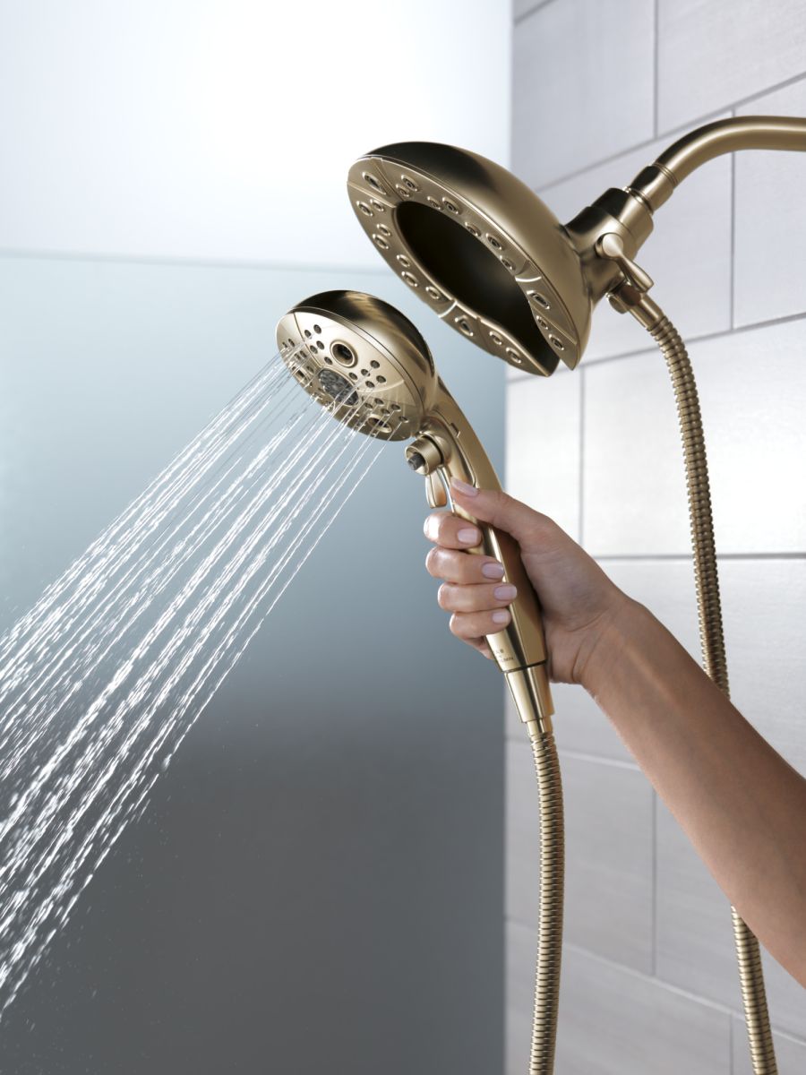 DELTA Universal Showering Components H2OKINETIC In2ition 5-Setting Two-in-One Shower — Champagne Bronze