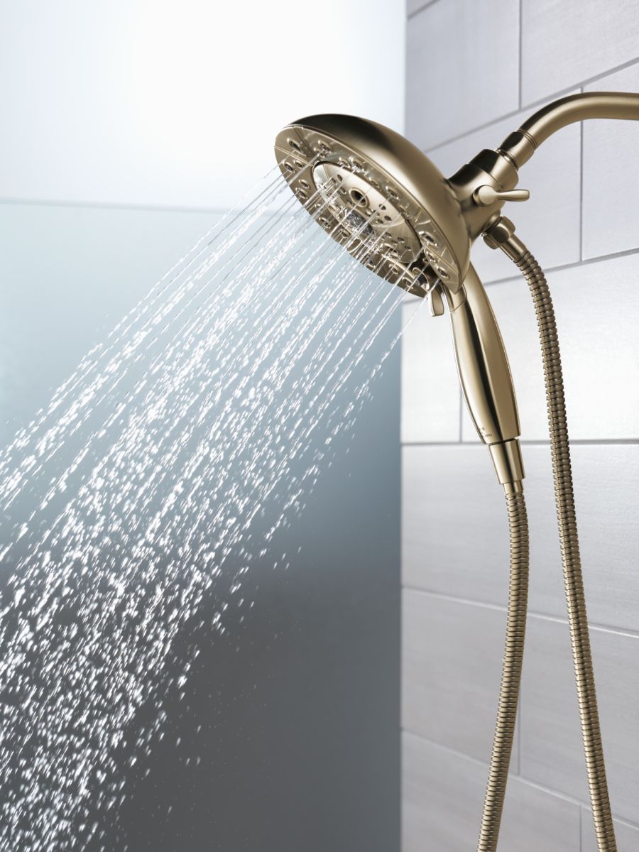 DELTA Universal Showering Components H2OKINETIC In2ition 5-Setting Two-in-One Shower — Champagne Bronze