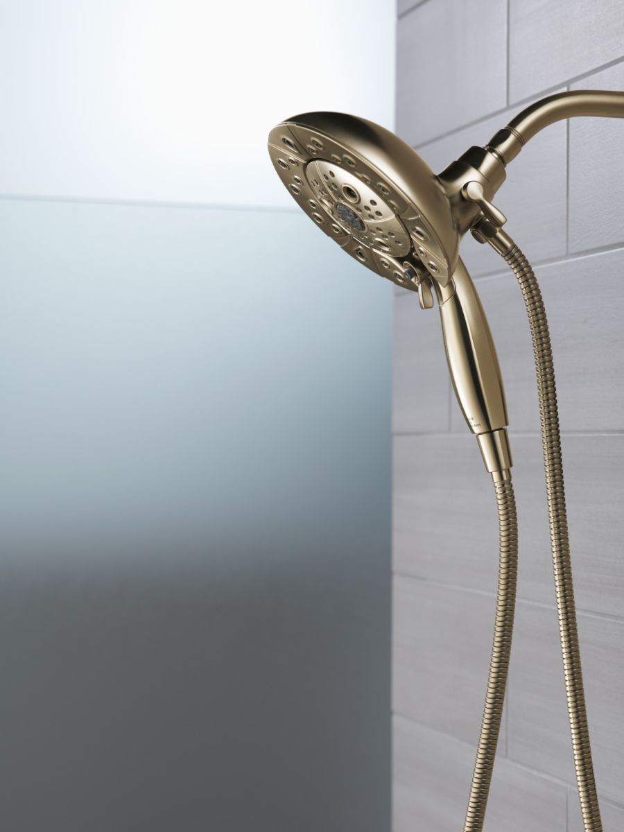 DELTA Universal Showering Components H2Okinetic In2ition 5-Setting Two-In-One Shower — Lumicoat® Champagne Bronze