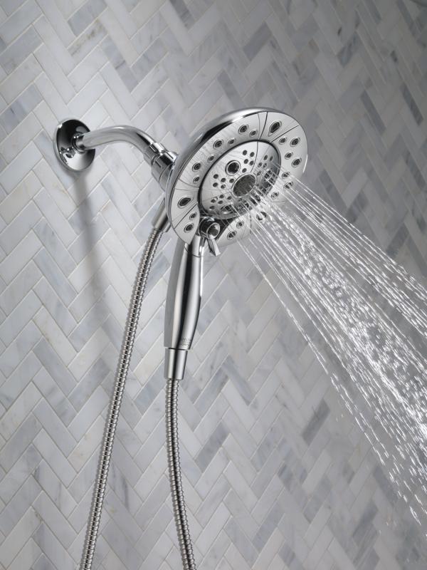 DELTA Universal Showering Components H2OKINETIC In2ition 5-Setting Two-in-One Shower — Chrome