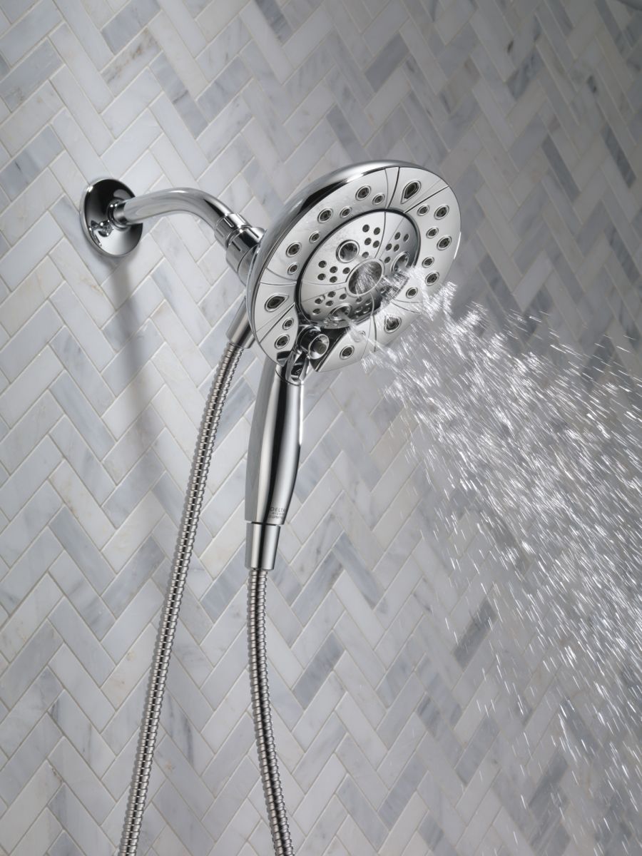 DELTA Universal Showering Components H2OKINETIC In2ition 5-Setting Two-in-One Shower — Chrome