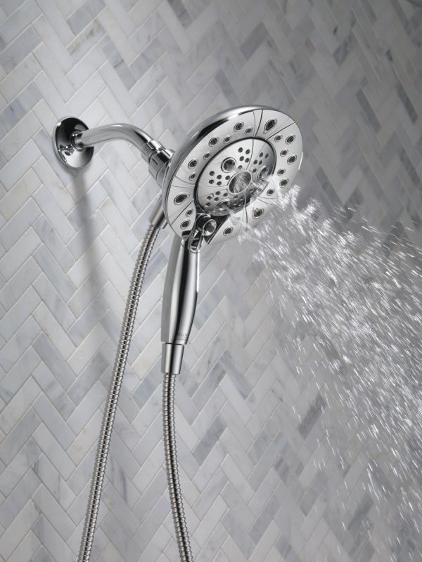 DELTA Universal Showering Components H2OKINETIC In2ition 5-Setting Two-in-One Shower — Chrome