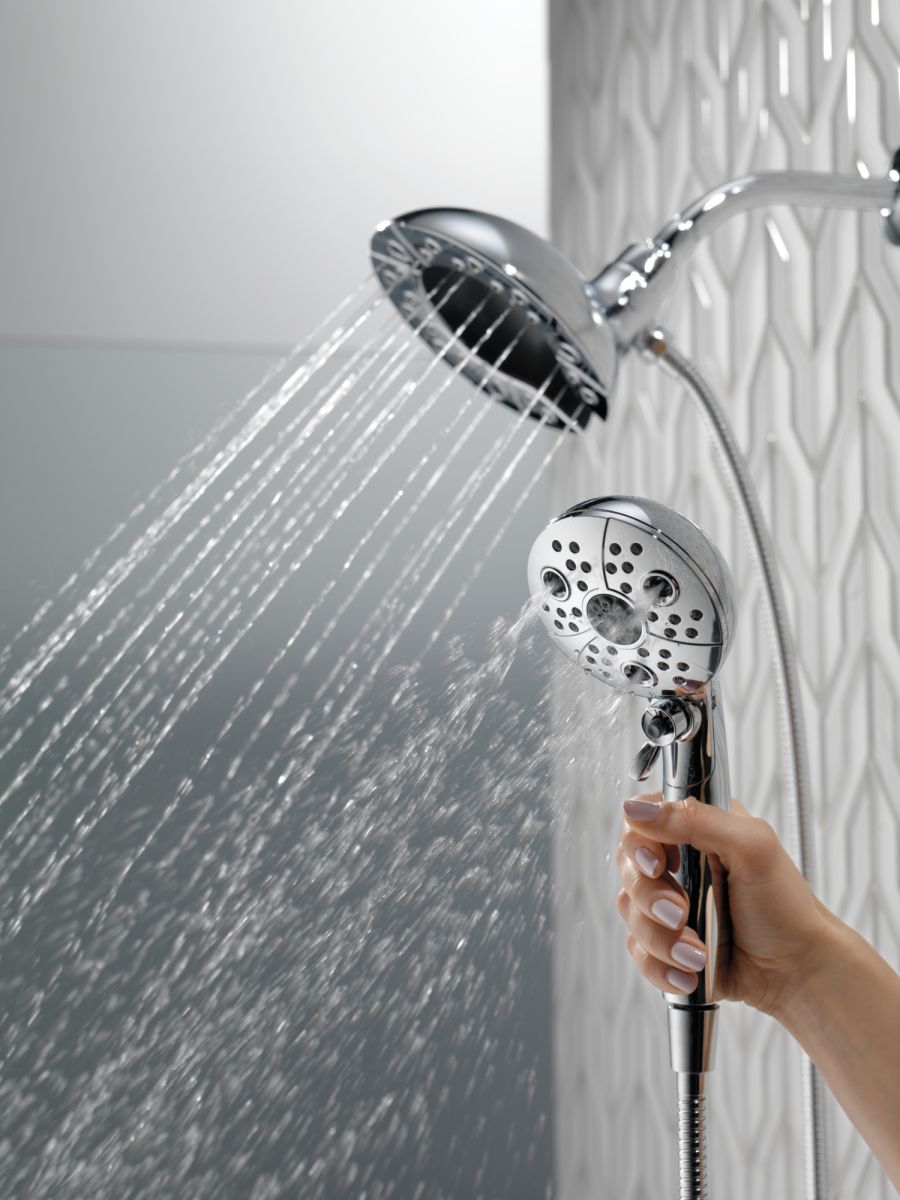DELTA Universal Showering Components H2OKINETIC In2ition 5-Setting Two-in-One Shower — Chrome