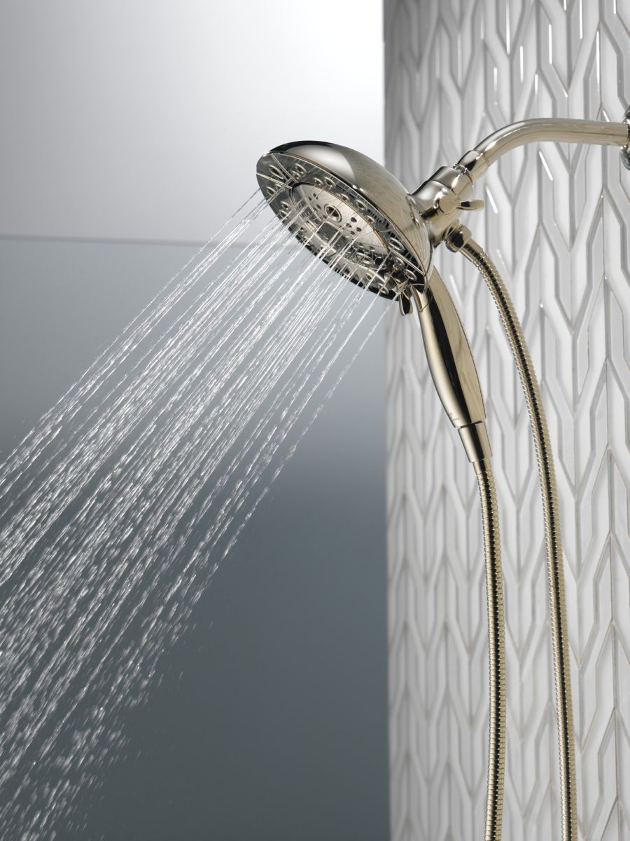 DELTA Universal Showering Components H2OKINETIC In2ition 5-Setting Two-in-One Shower — Polished Nickel