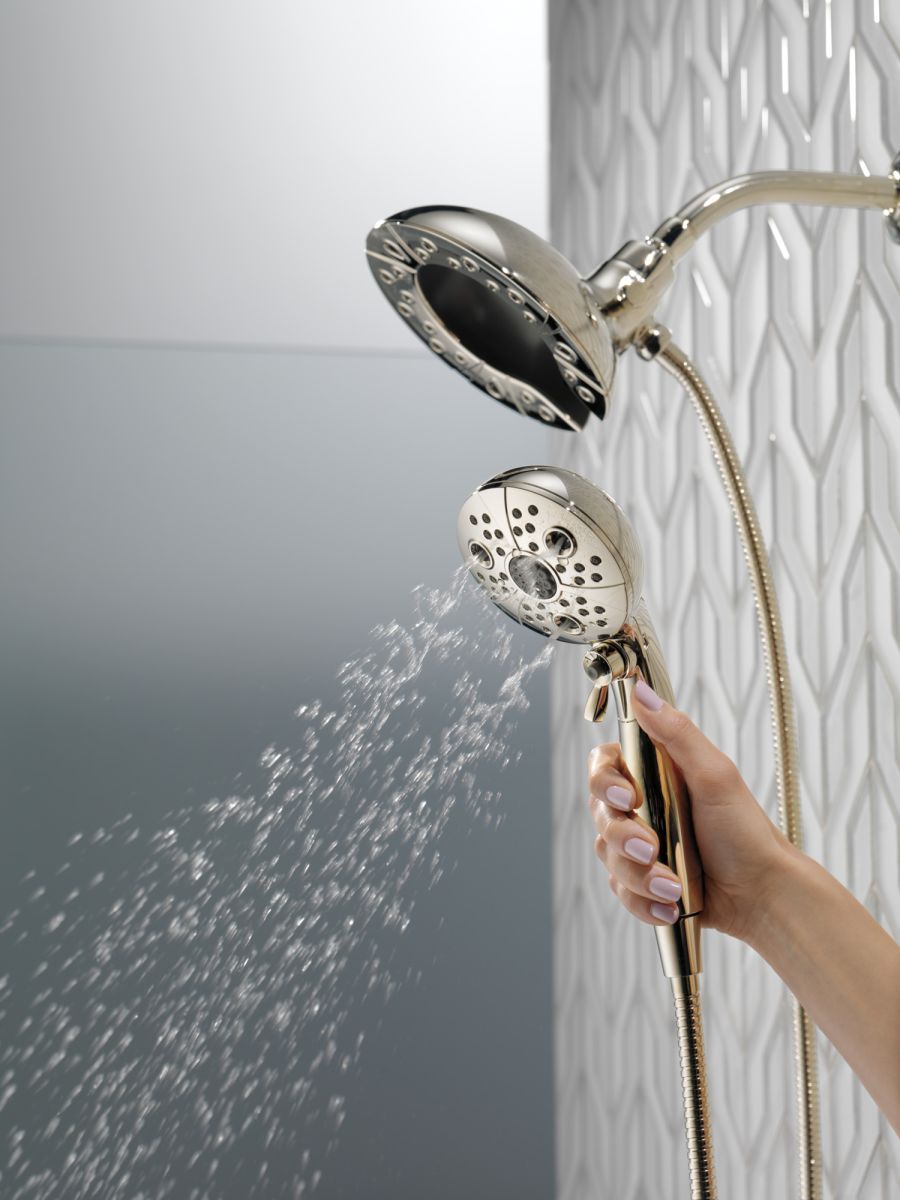DELTA Universal Showering Components H2OKINETIC In2ition 5-Setting Two-in-One Shower — Polished Nickel