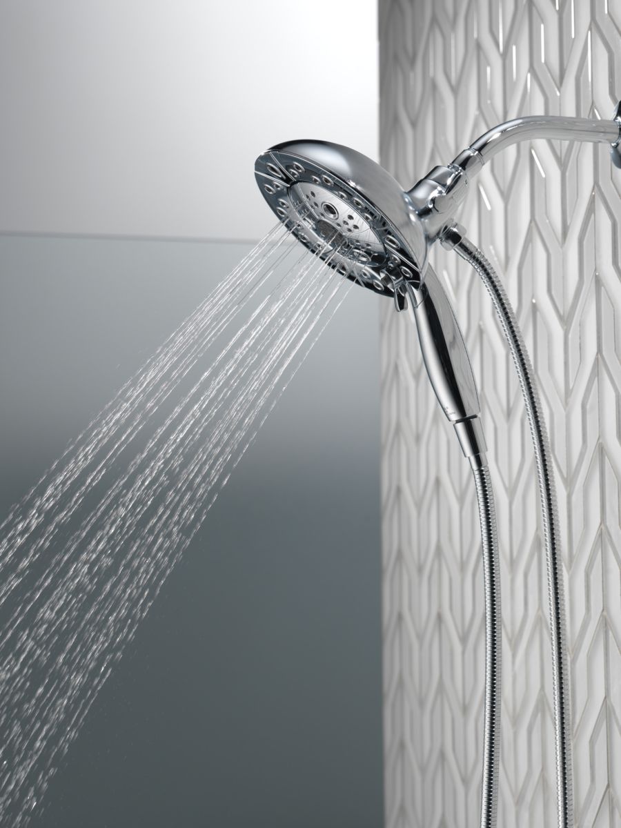 DELTA Universal Showering Components H2Okinetic In2ition 5-Setting Two-In-One Shower — Lumicoat® Chrome