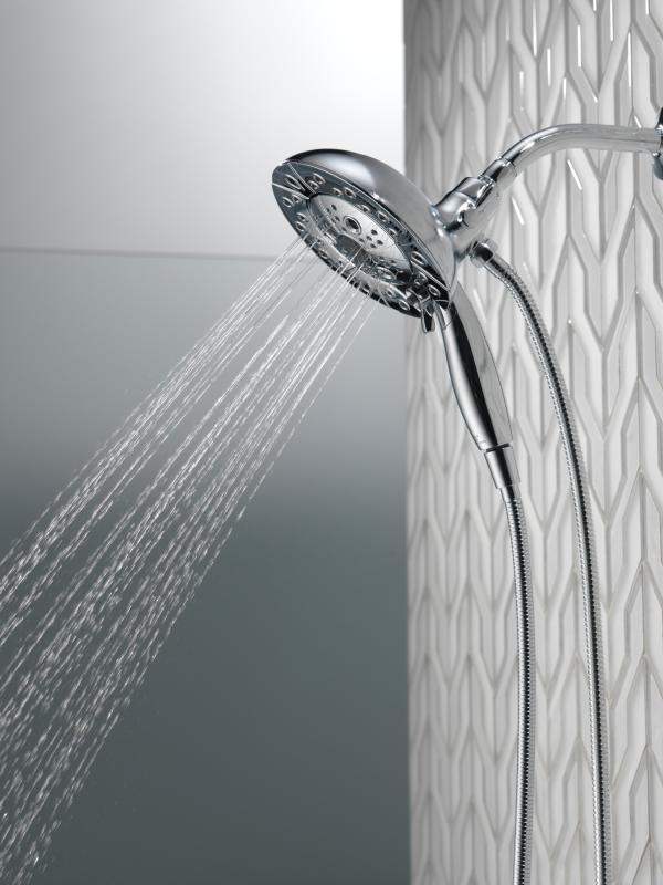 DELTA Universal Showering Components H2Okinetic In2ition 5-Setting Two-In-One Shower — Lumicoat® Chrome