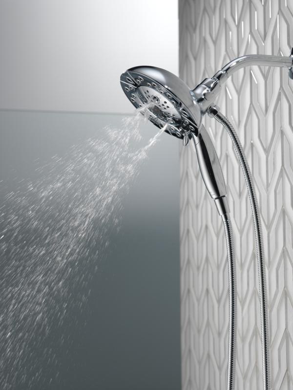 DELTA Universal Showering Components H2Okinetic In2ition 5-Setting Two-In-One Shower — Lumicoat® Chrome