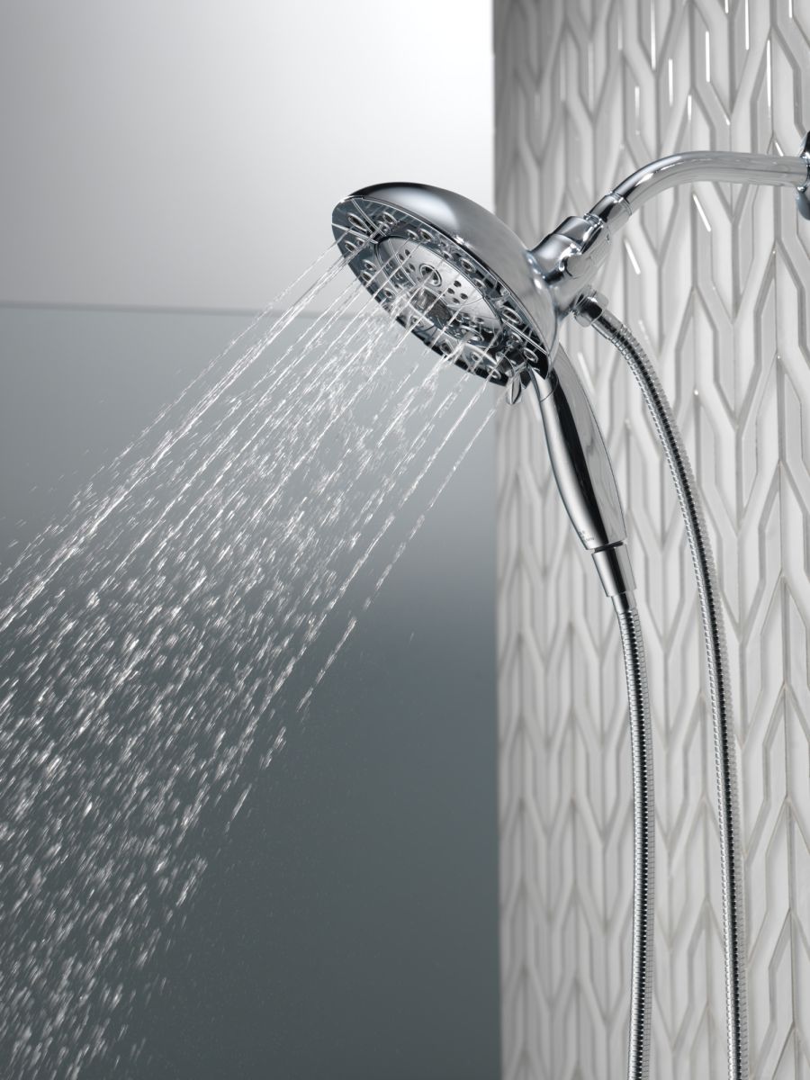 DELTA Universal Showering Components H2Okinetic In2ition 5-Setting Two-In-One Shower — Lumicoat® Chrome