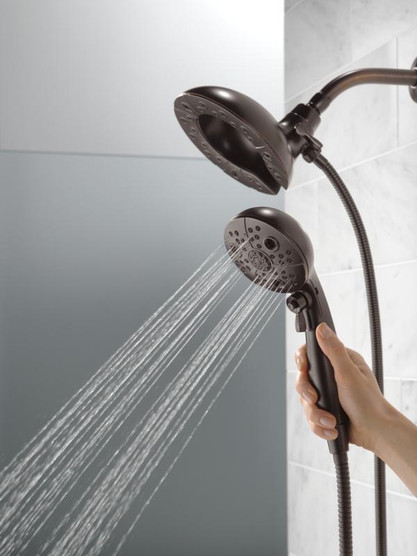 DELTA Universal Showering Components H2OKINETIC In2ition 5-Setting Two-in-One Shower — Venetian Bronze