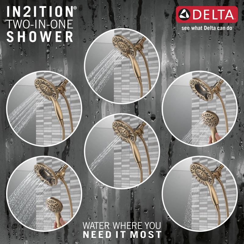 DELTA Universal Showering Components In2ition HSSH 1.75 GPM 4-Setting — Champagne Bronze