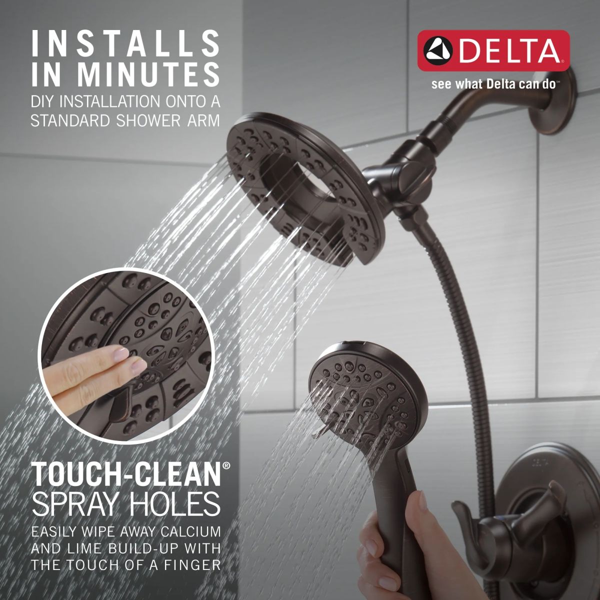 DELTA Universal Showering Components In2ition HSSH 1.75 GPM 4-Setting — Venetian Bronze