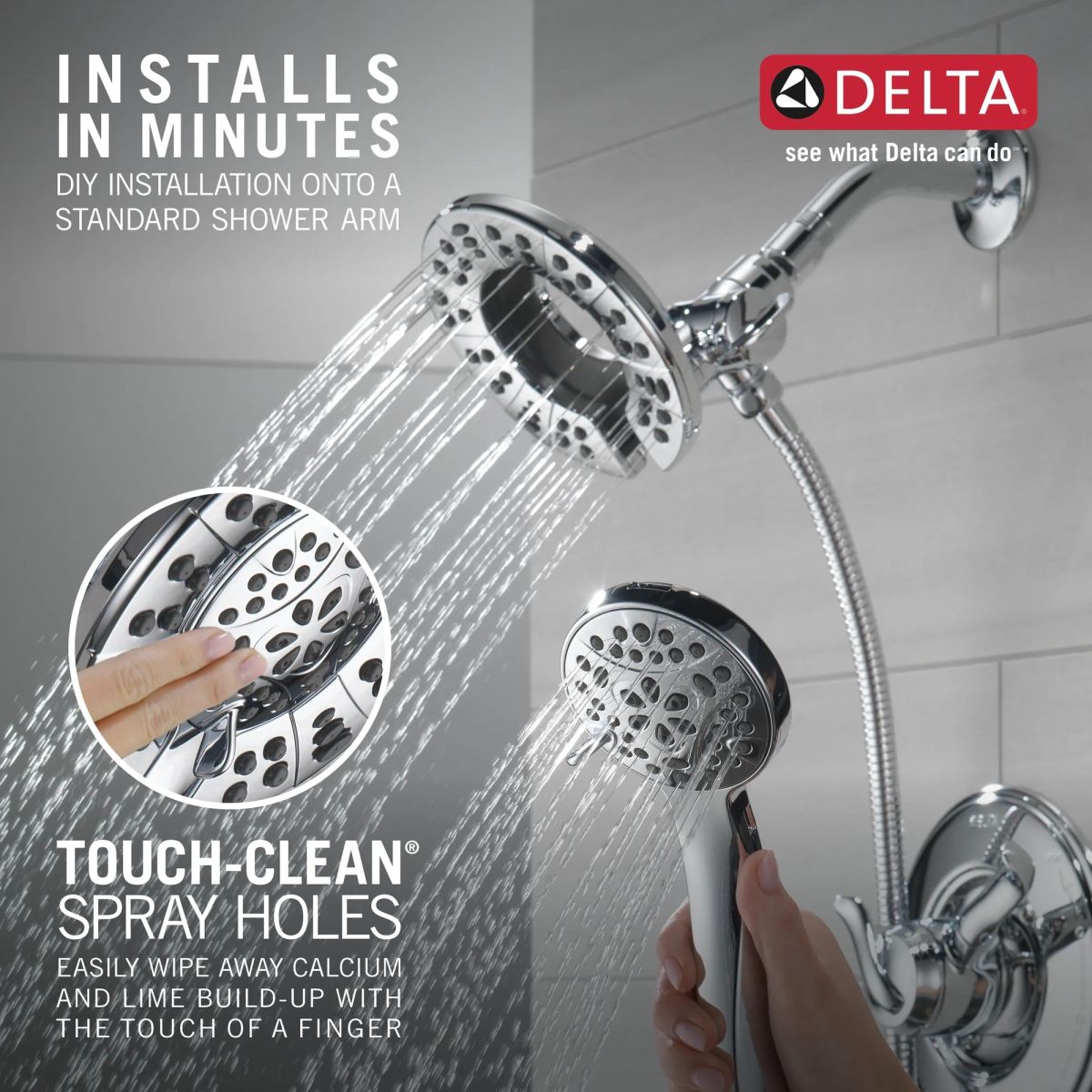 DELTA Universal Showering Components In2ition HSSH 1.75 GPM 4-Setting — Chrome