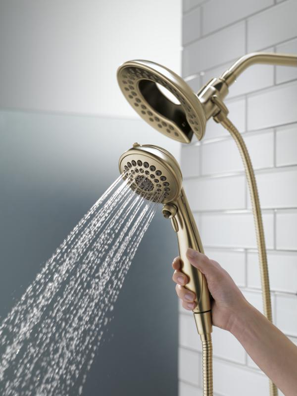 DELTA Universal Showering Components In2ition 5-Setting Two-in-One Shower — Champagne Bronze