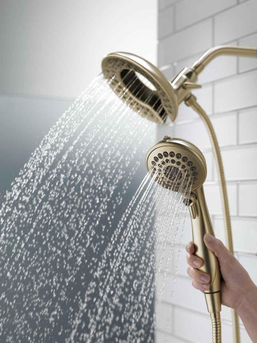 DELTA Universal Showering Components In2ition 5-Setting Two-in-One Shower — Champagne Bronze