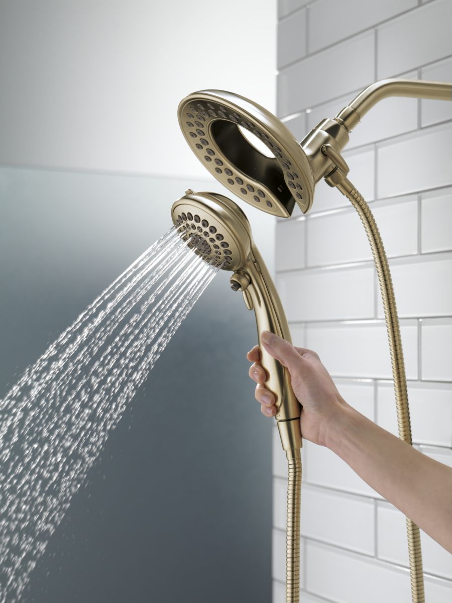 DELTA Universal Showering Components In2ition 5-Setting Two-In-One Shower — Lumicoat® Champagne Bronze